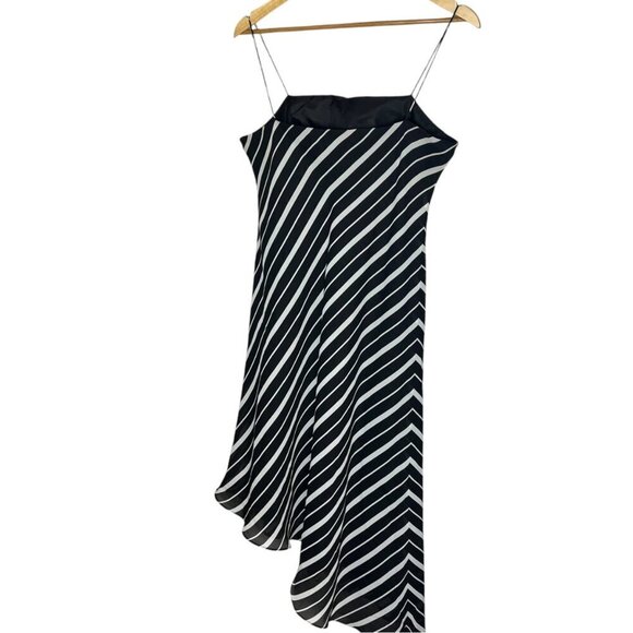 Jessica Howard Size 10 Square Neck Spaghetti Strap Dress Black White Stripe 90's - Picture 2 of 4